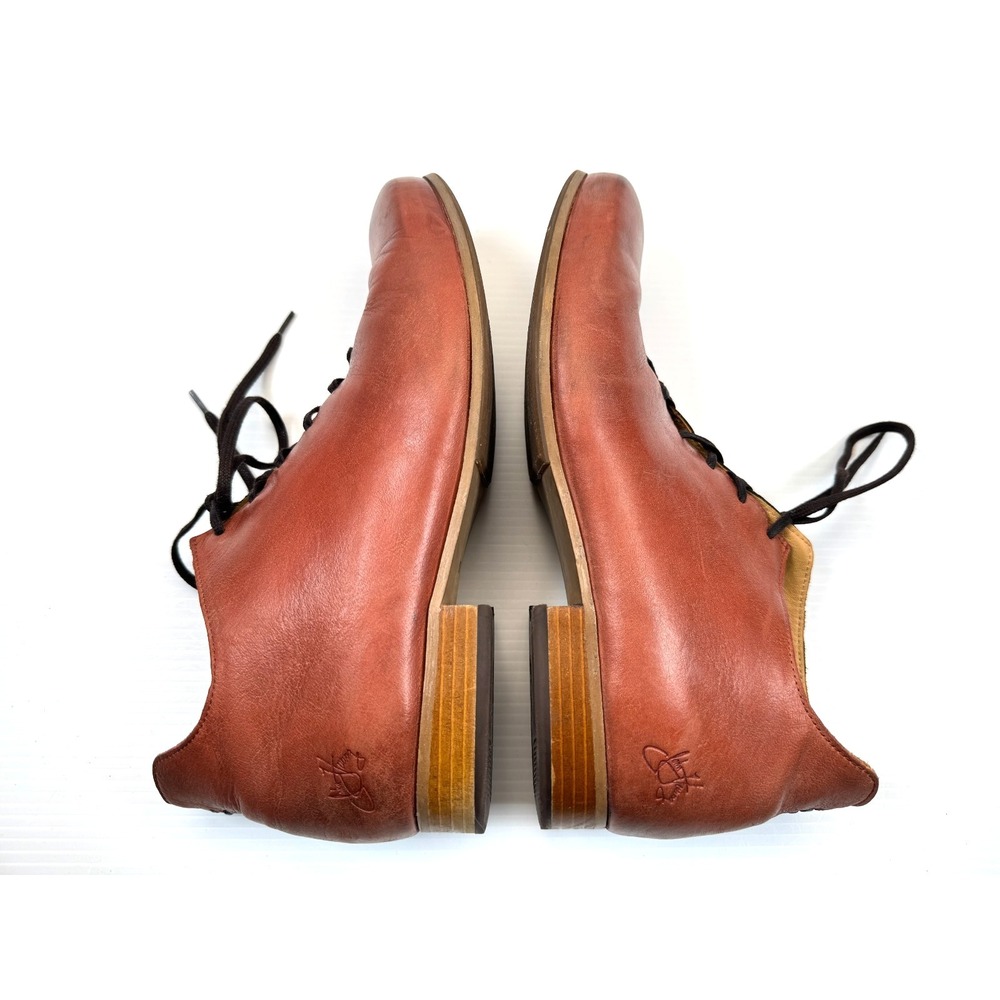 John Fluevog Radio CJRT Lace-up Ankle Boots Women 10 Leather Comfort Rusty Brown - Picture 6 of 16